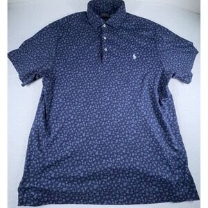 Polo Ralph Lauren Floral Polo Shirt Men's LT Navy Blue Short Sleeve Classic Fit
